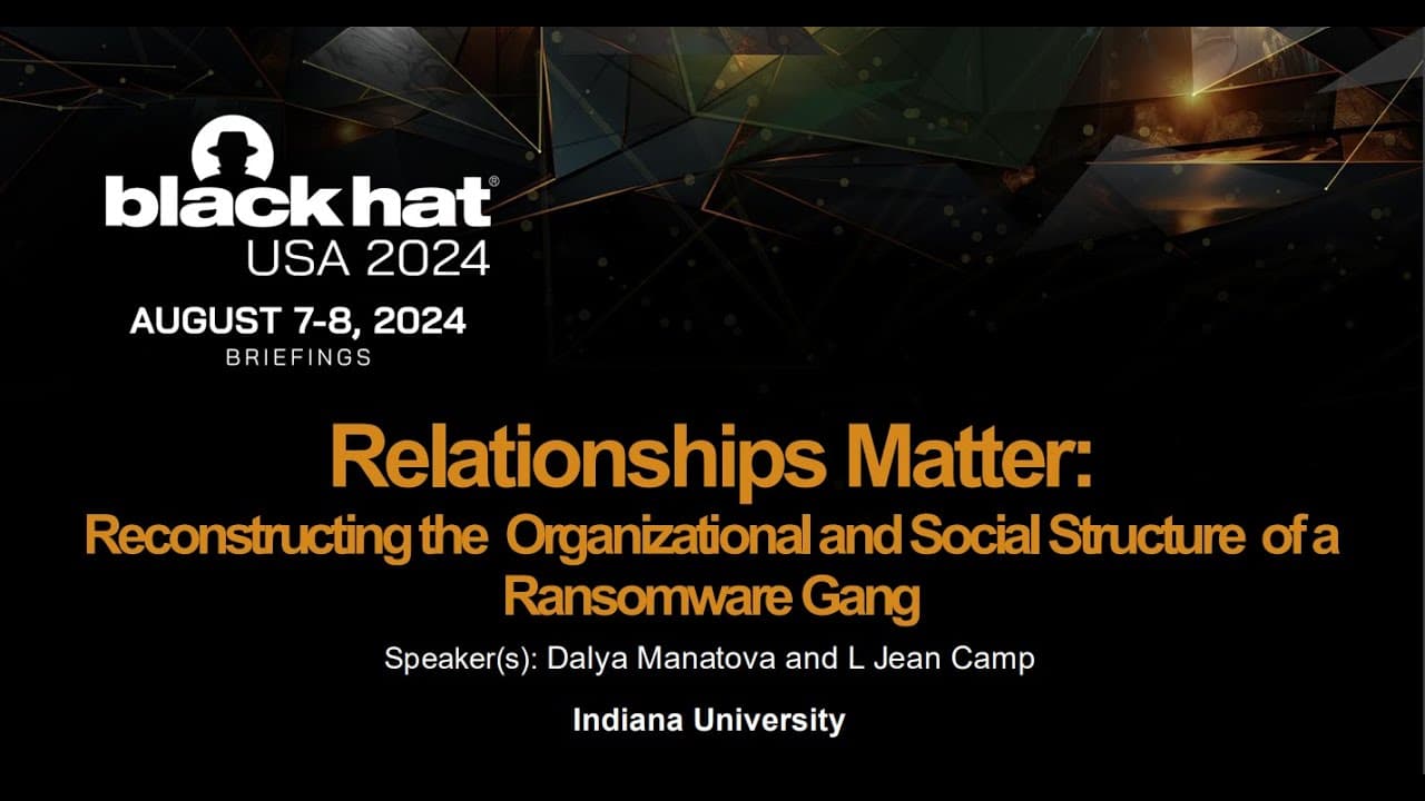 Relationships Matter: Reconstructing the Organizational and Social Structure of a Ransomware Gang