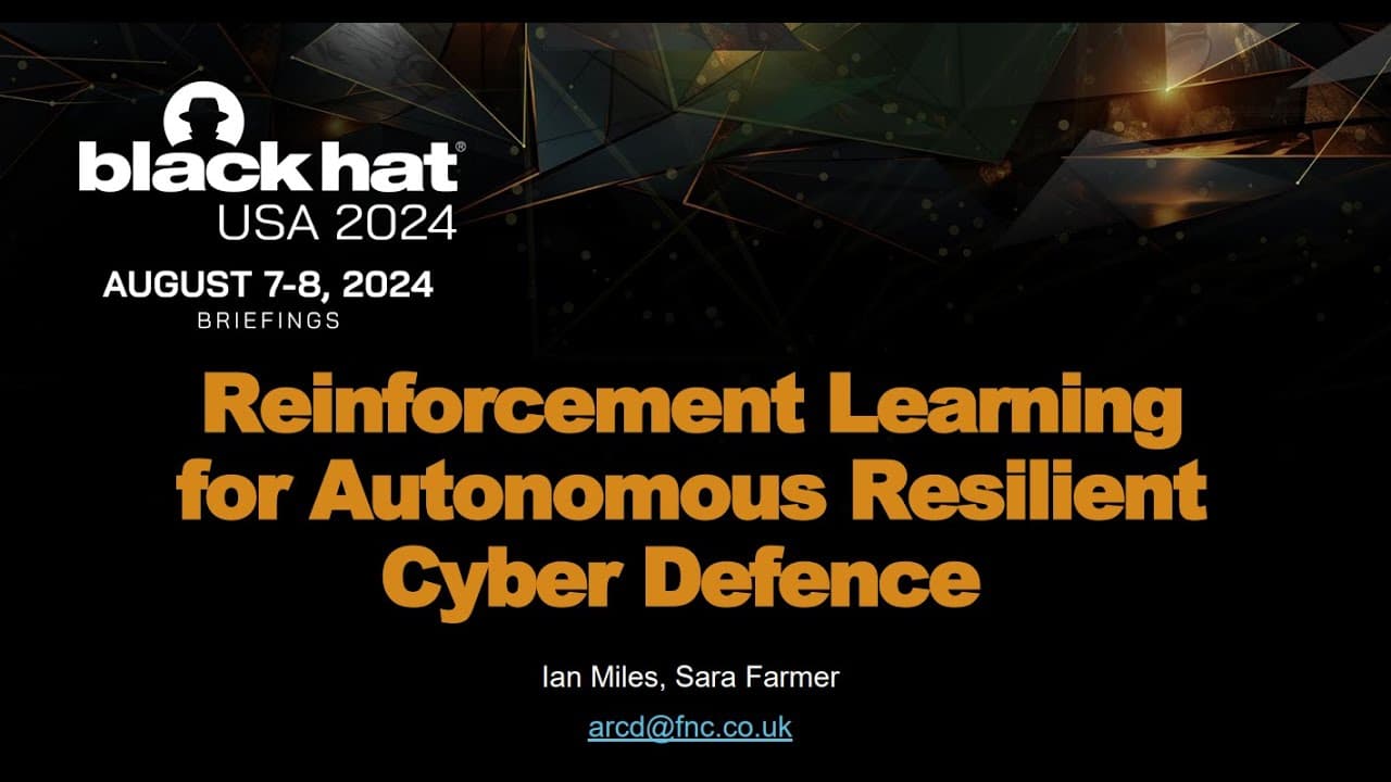 Reinforcement Learning for Autonomous Resilient Cyber Defence