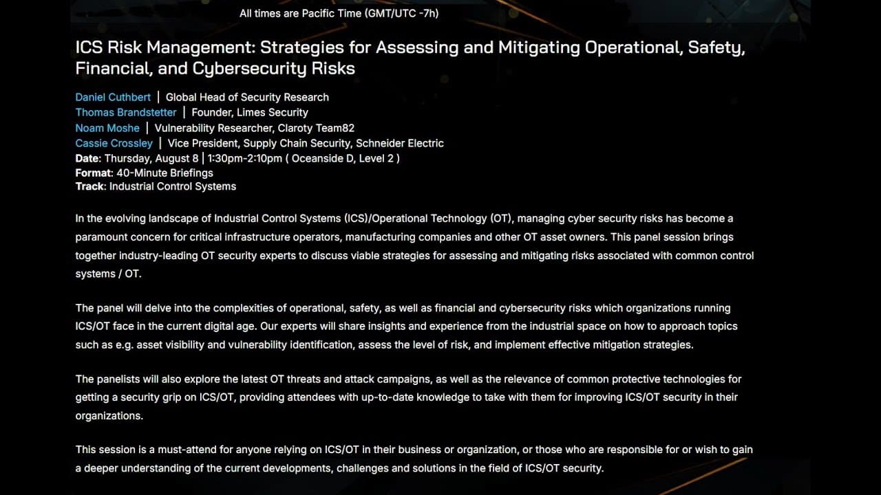 Industrial Control Systems and IoT Security Panel