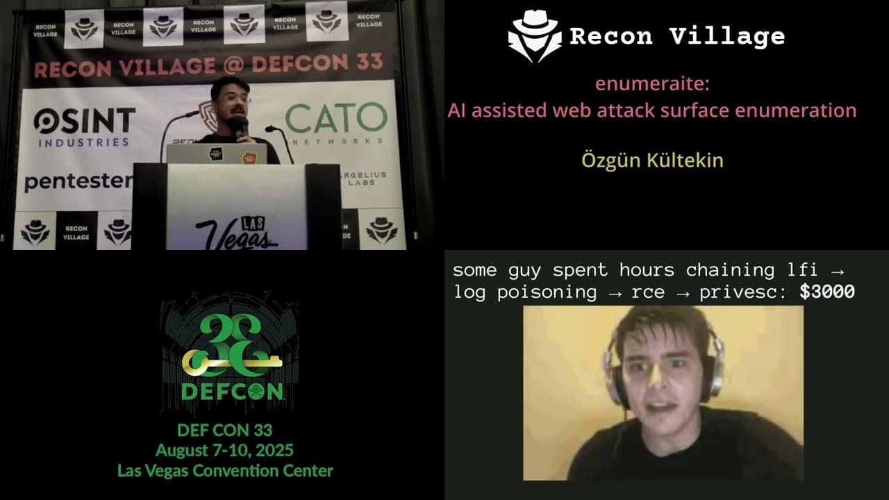 DEF CON 33 Recon Village - enumeraite: AI Assisted Web Attack Surface Enumeration - Özgün Kültekin