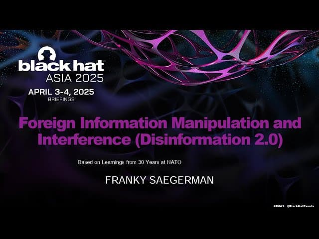 Foreign Information Manipulation and Interference (Disinformation 2.0)