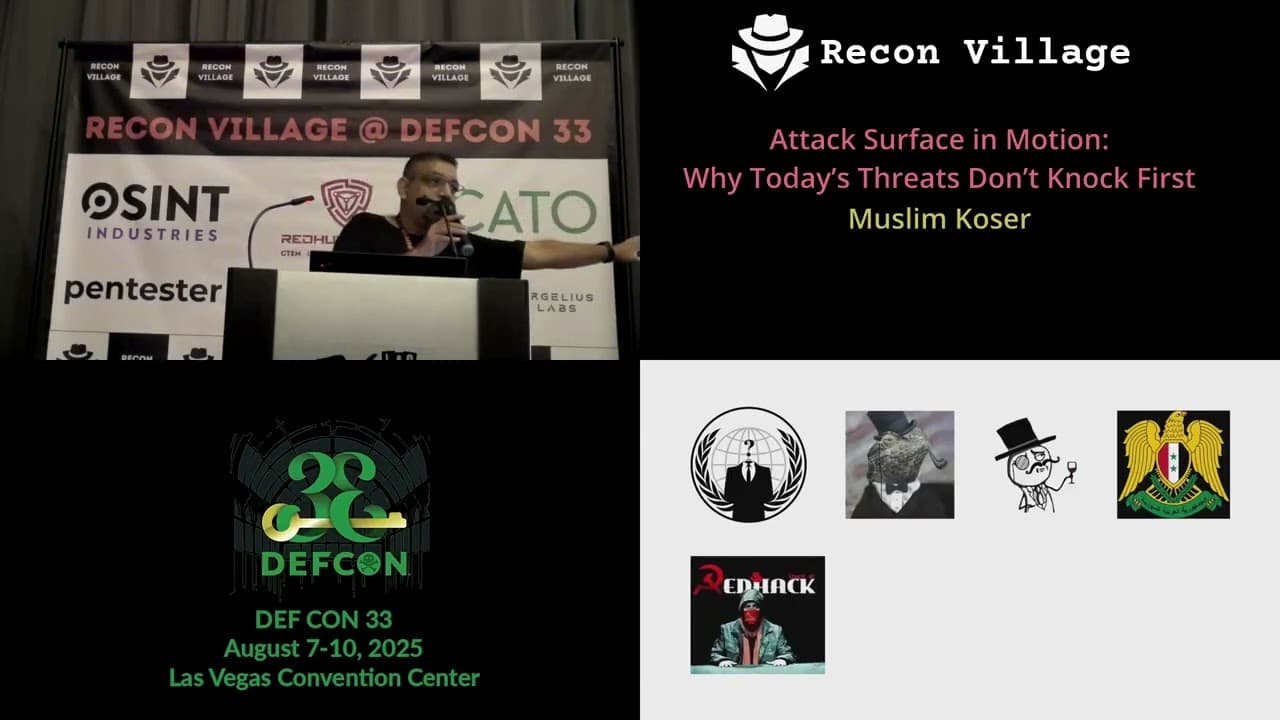 DEF CON 33 Recon Village - Attack Surface in Motion - Muslim Koser