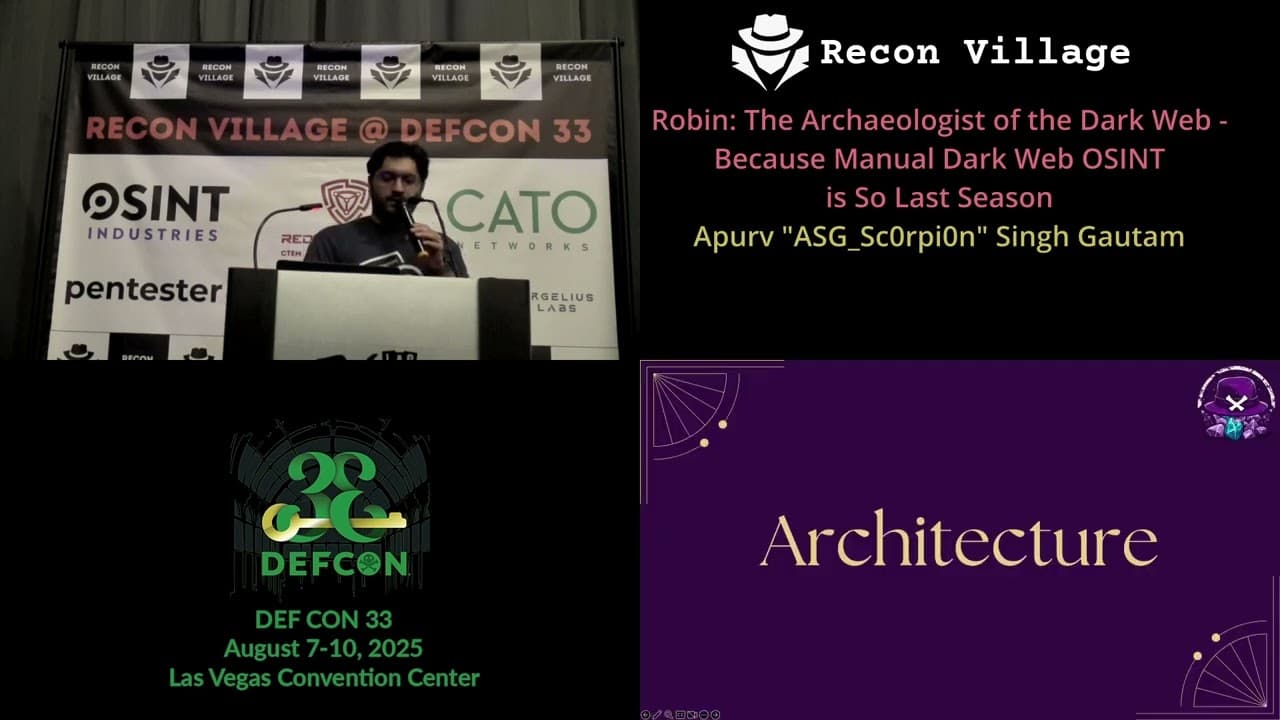 DEF CON 33 Recon Village - Robin The Archaeologist of the Dark Web - Apurv Singh Gautam