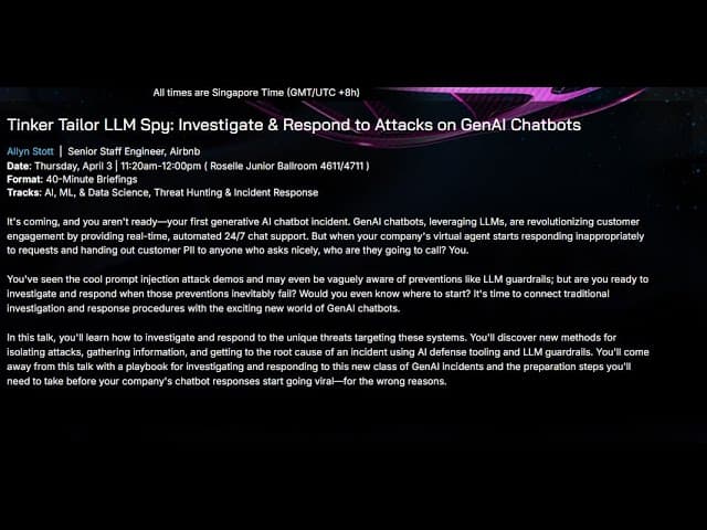 Tinker Tailor LLM Spy: Investigate & Respond to Attacks on GenAI Chatbots