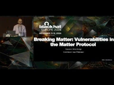 Breaking Matter: Vulnerabilities in the Matter Protocol