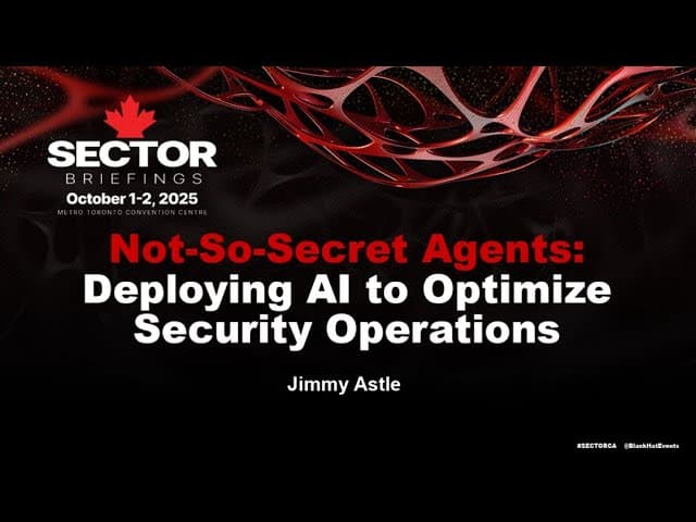 Not-So-Secret Agents: Deploying AI to Optimize Security Operations
