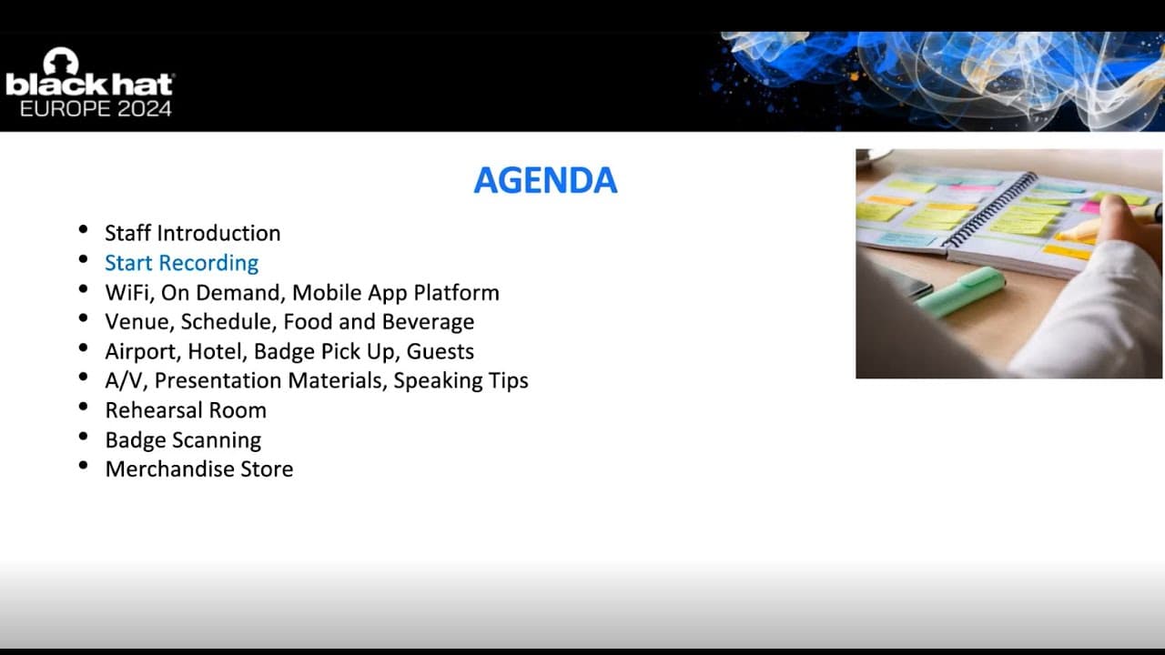 Black Hat EU 2024 Speaker Orientation (Meeting Recording)