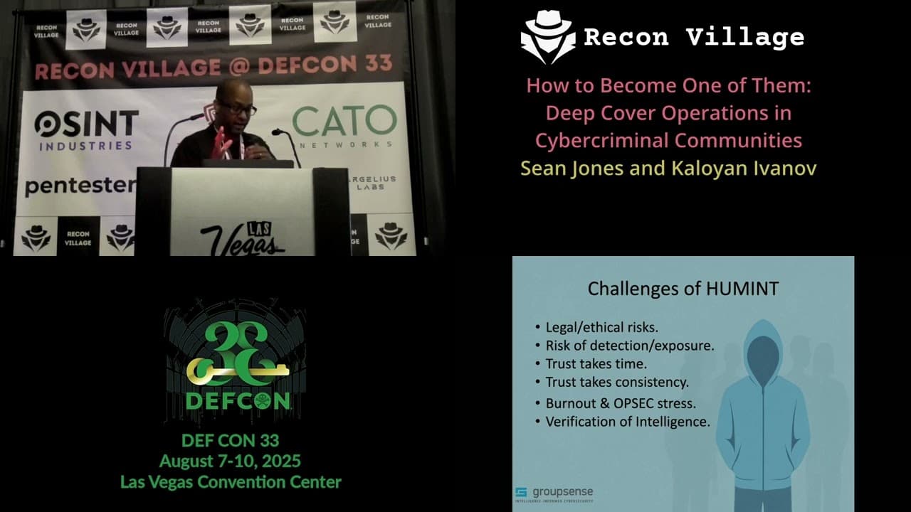 DEF CON 33 Recon Village - How to Become One of Them: Deep Cover Ops - Sean Jones, Kaloyan Ivanov