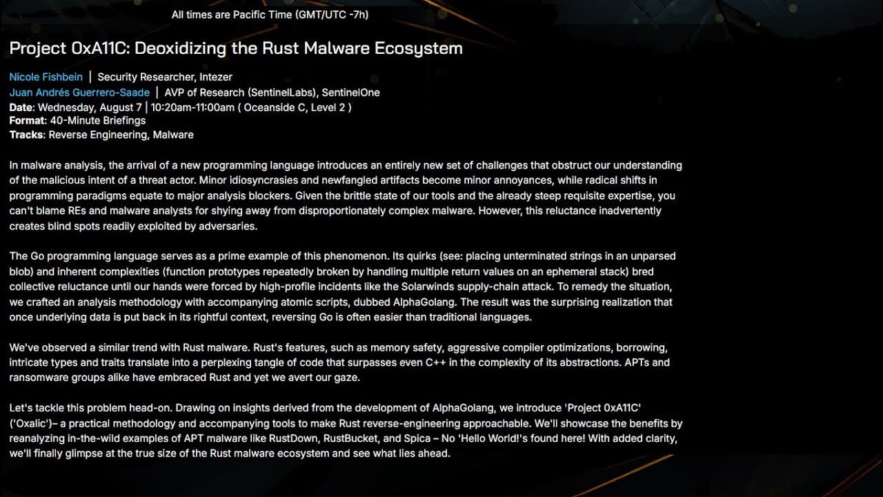 Project 0xA11C: Deoxidizing the Rust Malware Ecosystem