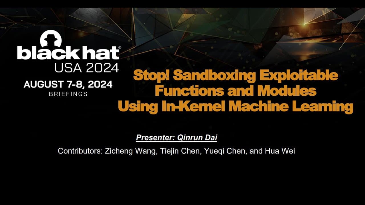 Stop! Sandboxing Exploitable Functions and Modules Using In-Kernel Machine Learning
