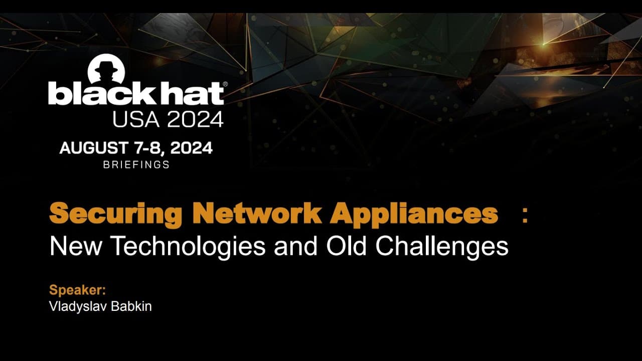 Securing Network Appliances: New Technologies and Old Challenges