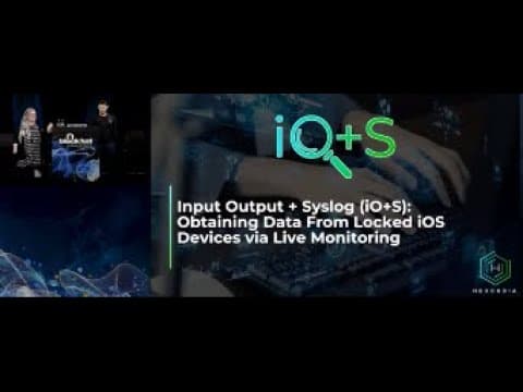 Input Output + Syslog (iO+S): Obtaining Data From Locked iOS Devices via Live Monitoring