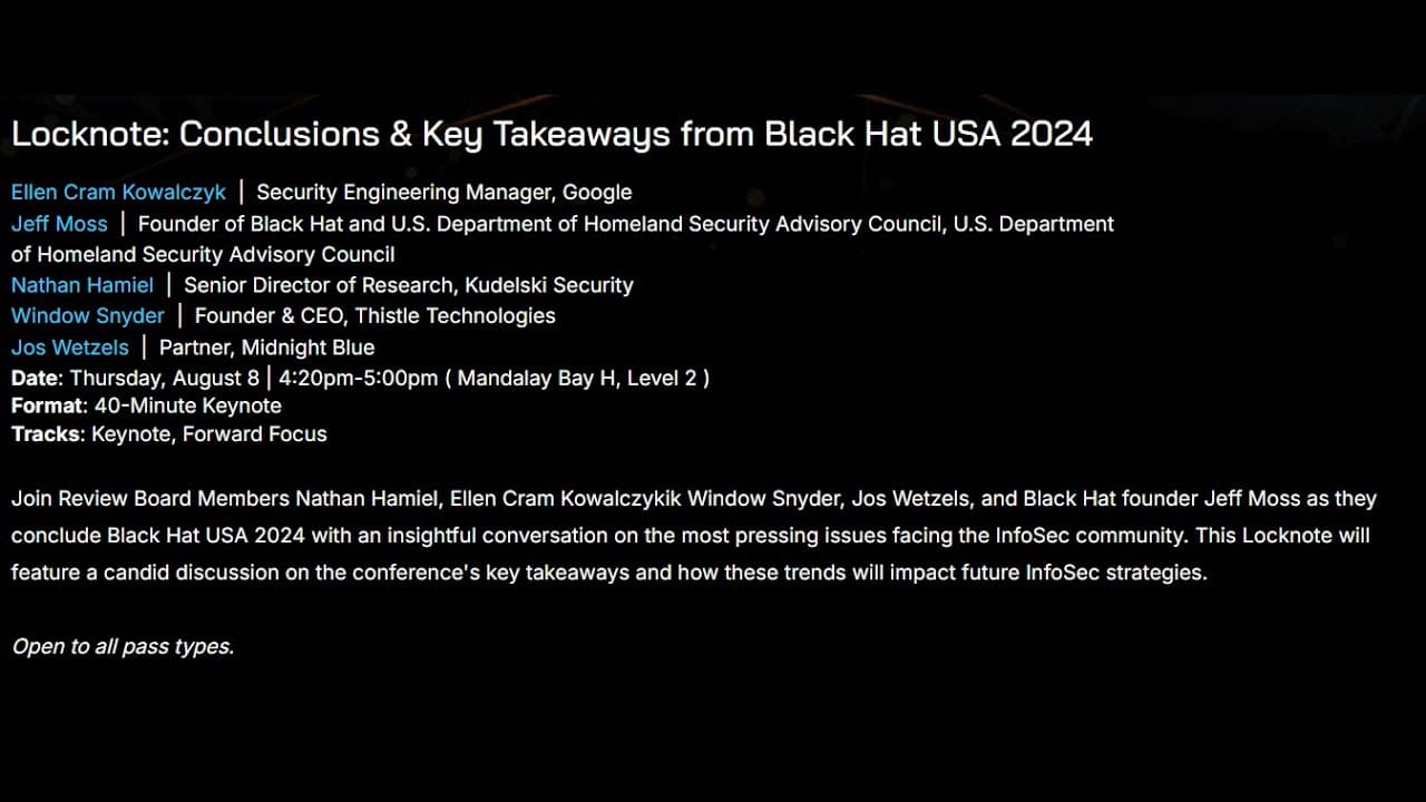 Black Hat USA 2024 Review Board Lock Note