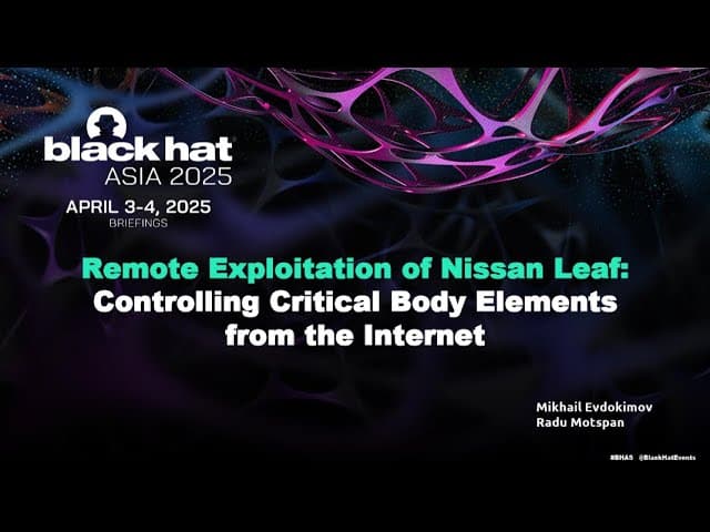 Remote Exploitation of Nissan Leaf: Controlling Critical Body Elements from the Internet